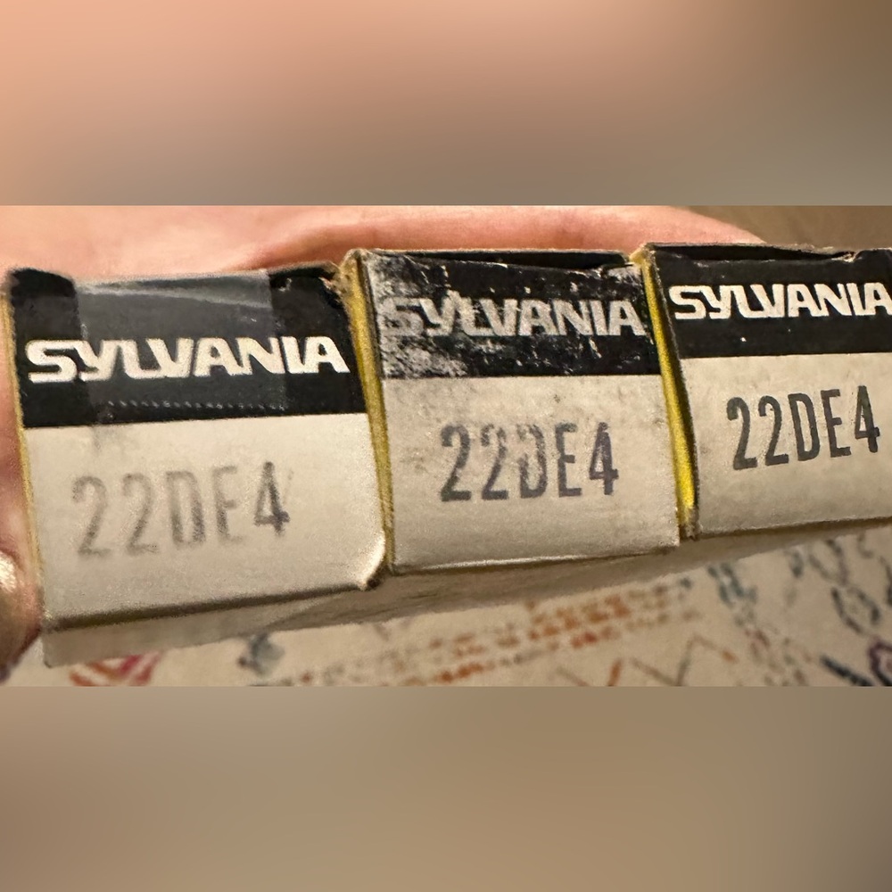 (3) Pre Owned 22DE4 Sylvania Electronic Tubes